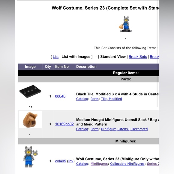 Lego Series 23 Turkey & Wolf Costumes - Picture 5 of 10